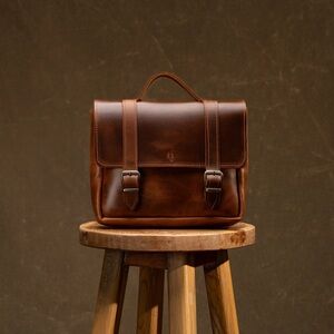 Brown Leather Semender Mini Law Satchel Bag
